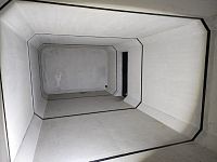 detailní reference, Betonová retenční nádrž na dešťovou vodu, pohled zevnitř,  předřazený odlučovač ropných látek, Františkovy lázně, db betonové jímky